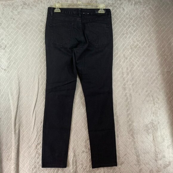 Calvin Klein Womans 28 Denim Jeans Black Ultimate Skinny Mid Rise Stretch Grunge - Picture 11 of 15